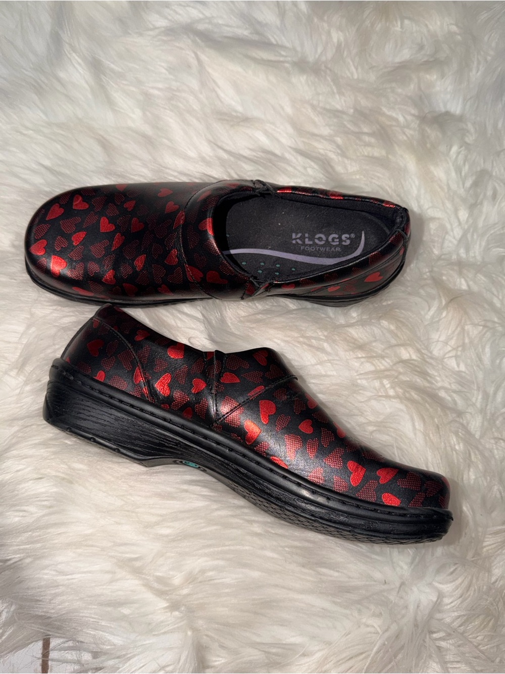 KLOGS Heart Women’s Slip-Resistant Patent Slip-on Shoes 9M
